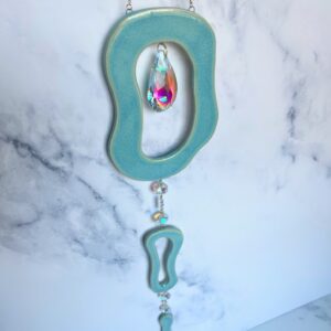 Organic MCM Ornament Suncatcher Wall Hanging Decor Teal