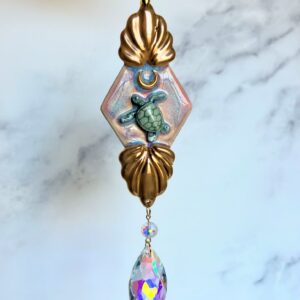 Sea Turtle Suncatcher Gold Art Deco