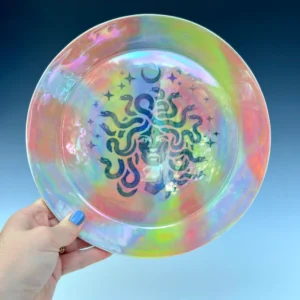 Rainbow Medusa Dish Round Iridescent Altar Jewelry Tray